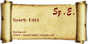 Szerb Edit névjegykártya